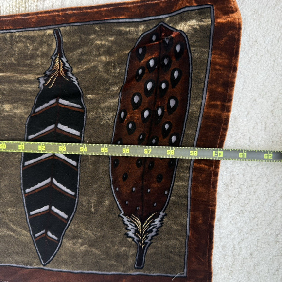 Larioseta Como x Barbieri Feather Burnout Velvet Silk Scarf Made in Italy Boho - Picture 11 of 11